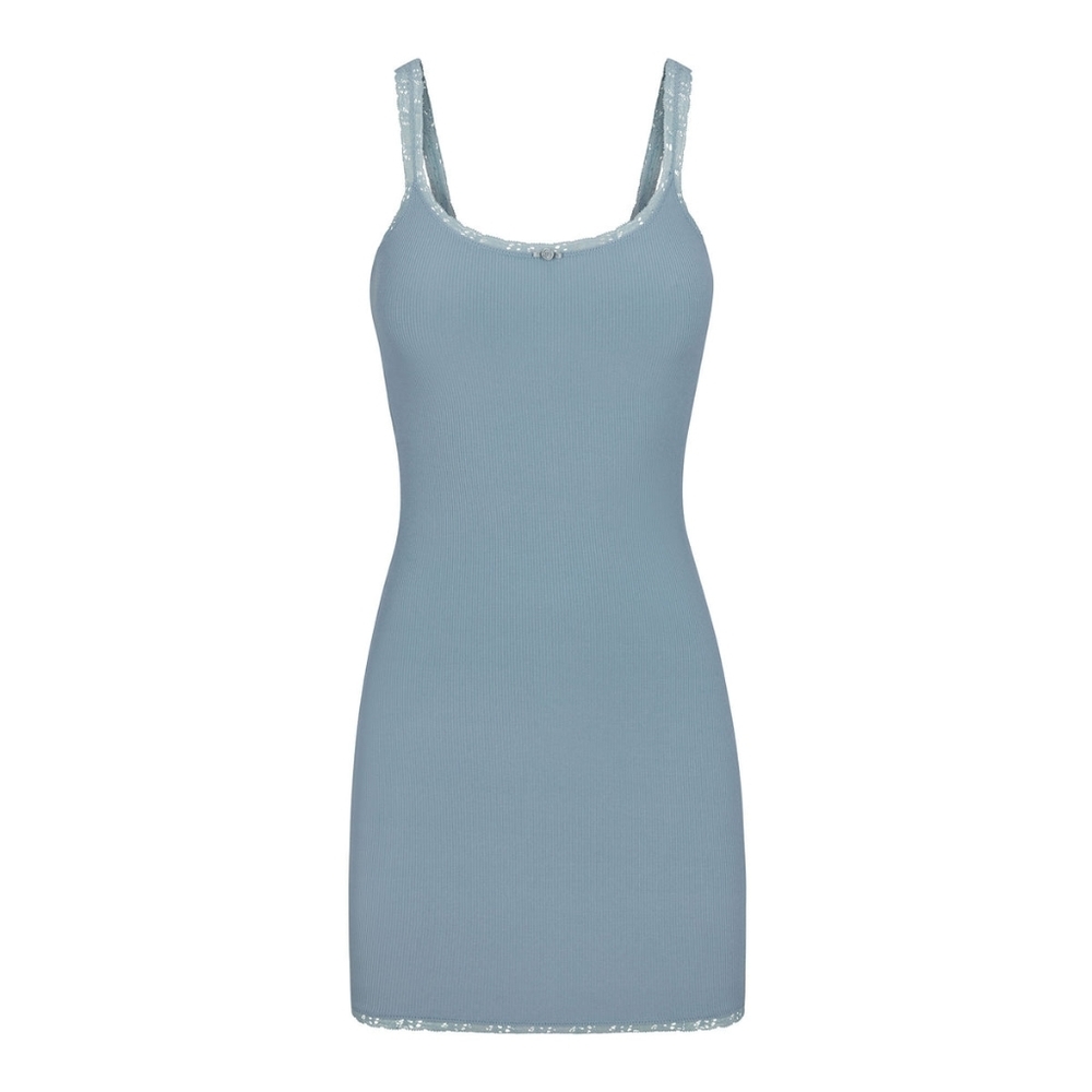 1. NWT SKIMS SOFT LOUNGE LACE SLIP DRESS SIZE XXS IN ARTIC